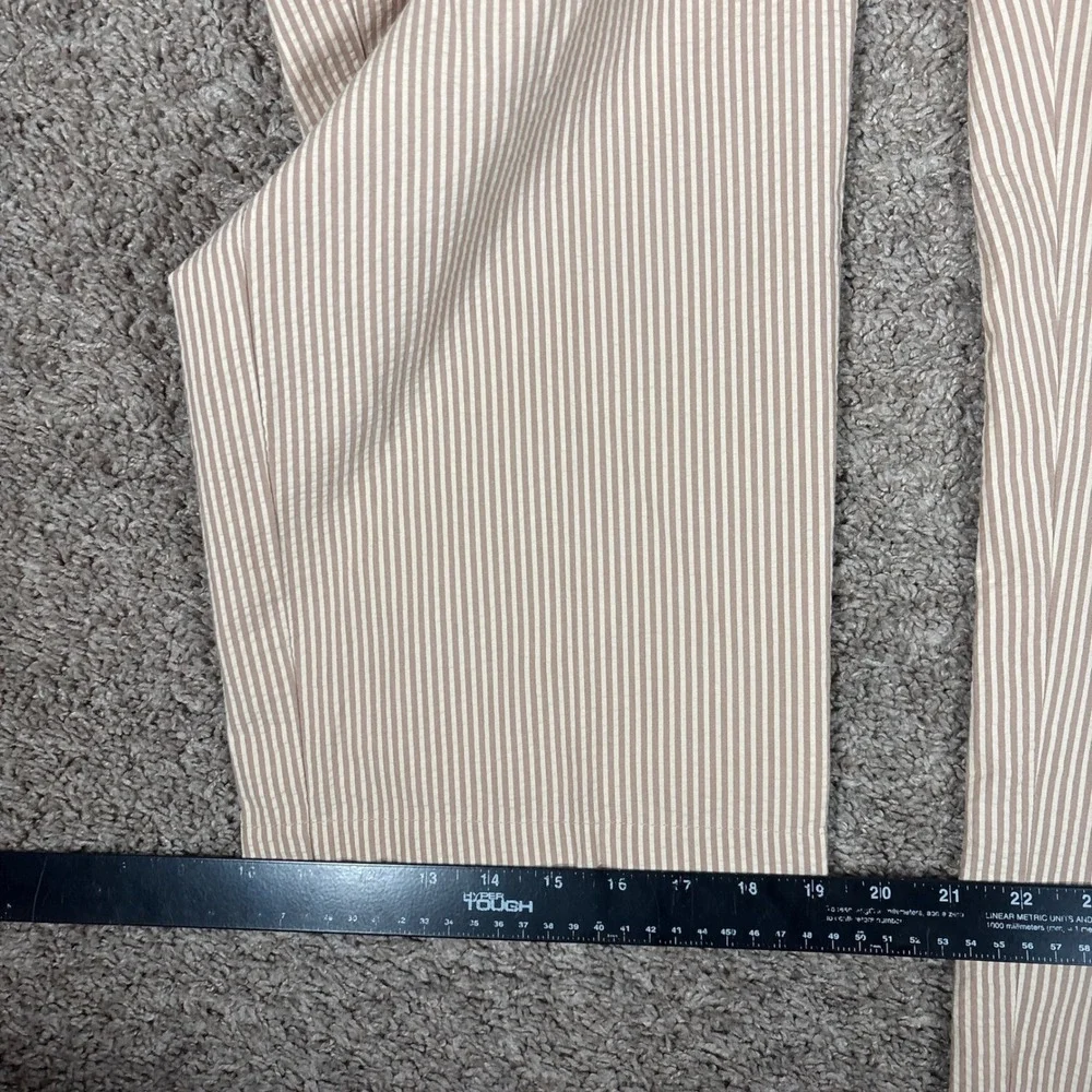 Polo Ralph Lauren Mens Tan White Seersucker Striped Cotton Pants 40x30 Straight